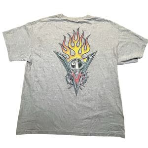 Alpinestars Gray Graphic T-Shirt Flame V Design Motorsport Tee Men’s Large